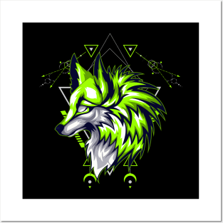 wolf head Posters and Art